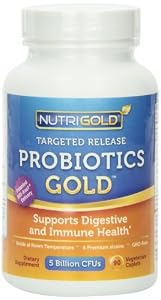 Nutrigold Probiotics Gold (Targeted Release) (Shelf-stable), 5 Billion CFUs, 90 veg. caplets