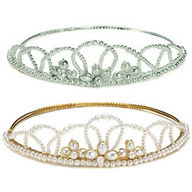 Click here to buy Loop Tiara - with Gold Wire & White Pearl by SHOPZEUS.