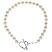Sterling Silver White Freshwater Pearl with Heart Toggle 7.5in Bracelet
