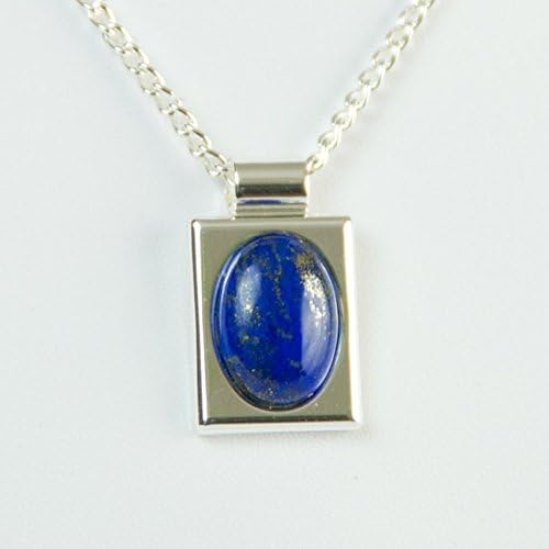Modern Silver Lapis Necklace Jewelry Blue Pendant Necklace