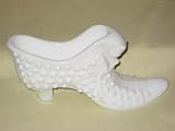 Vintage Fenton Hobnail Milk Glass Shoe Boot w/ Cat Head - 6 x 3 Inches