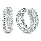 14K White Gold 1.00 Carat. Diamond Reversible Hoop Earrings