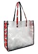 ISU Iowa State University Logo Cyclones Beach Stadium Tote Bag with Clear Sides and Cotton Fabric - SEE Through Thru Bag for School Events or Beach GIFT IDEA for MEN Women Ladies MOM Mother or Dad Teachers and Travelers