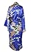 Simplicity Women's Classic Satin Peacock Floral Print Kimono Style Robe w/ Pockets