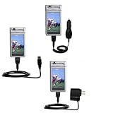 Deluxe Kit for the Sony Clie NR70 includes a USB cable with Car and Wall Charger - Gomadic Brand w/ TipExchange Technology
