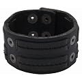 Fossil Herren-Armband Leder schwarz Druckkn�pfe 19+3 cm JF86973040