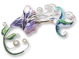 Clearly Charming Pearly Hummingbird Sterling Silver and Enamel Pin
