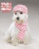 X-SMALL - PINK - Houndstooth Hat and Scarf Sets