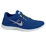 NIKE Free Run+ 3 Herren Laufschuhe, Blau/Silber, 43