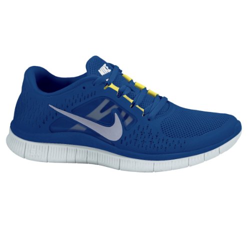 NIKE Free Run+ 3 Herren Laufschuhe, Blau/Silber, 43