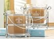 Fleur de Lis and Crown Metal and Etched Glass Candle Holders (set of 2)