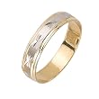 14K Two Tone Gold and White Wedding Band Width 5.0mm