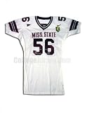 White No. 56 Game Used Mississippi State Nike Football Jersey