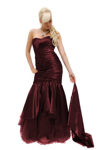 Edles Abendkleid Ballkleid gerafft Bordeaux Gr.38 (R2231L)