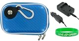 Cheap 2n1 Hard Shell (Candy Blue) Case and CNP-70 AC DC Charger for Casio Exilim EX-Z250BK 9MP Digital Camera Black