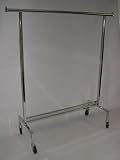 Clothing Rack 60 inch Single rail Chrome with Wheels