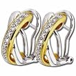 Two Tone Chic Diamond Fashion Earrings