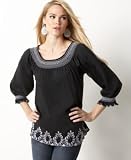 RXB Embroidered Jersey Peasant Top