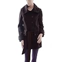 BLACK WOOL TOUCH WOMENS WINTER COAT