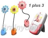 Portable 2.5-Inch LCD Video Color Baby Monitor 2.4GHz Wireless Camera Daisy-(Day & Night) (Video & Audio) Infant Nursery Monitor with rechargeable receiver w/ 3 Packs CCTV NightVision Surveillance Cameras