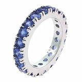 Sterling Silver Simulated Tanzanite CZ Eternity Ring