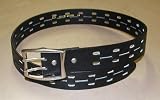 PUNK / EMO / ROCK Black Double Clip Leather Belt