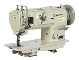 Reliable 1-Needle, Compound Feed Sewing Machine with Horizontal Hook, Safety Clutch, and Stand