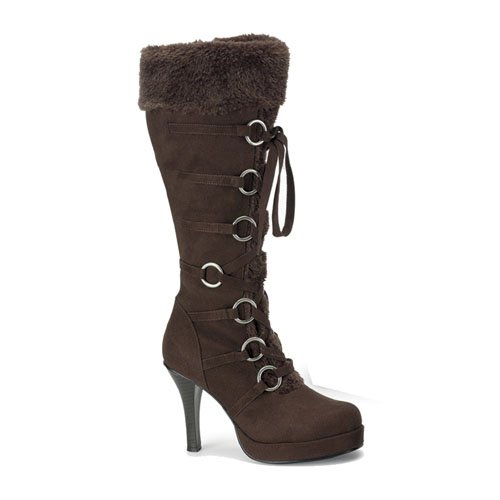 HUNTER 200 3 Inch Heel Microfiber Knee Boot With Faux Fur Trim in 3 Colors by Funtasma