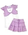BCX Little Girl Shrug Tank & Tiered Eyelet Skirt