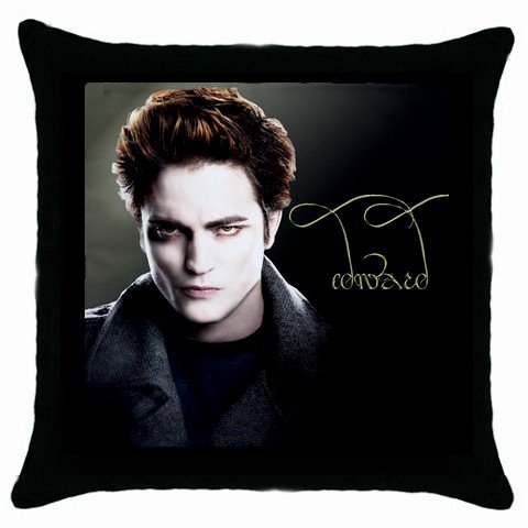 Throw Pillow Case Black of Twilight Edward Cullen Looking Serious
