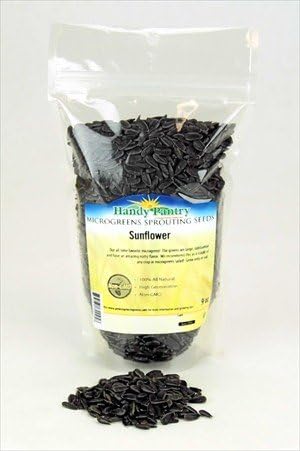 Sunflower Sprouting Seeds - 9 Oz. Resealable Bag - Use for Indoor Gardening, Growing Microgreens &amp; More | Micro Greens Salad Garden Seeds