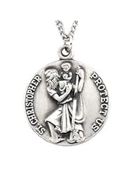 CleverEves 14K Yellow Gold 18.00 mm Saint Christopher Medal