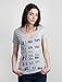 Out of Print Women's Library Stamp T-Shirt Large Heather Gray