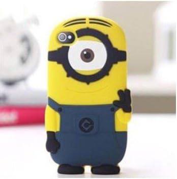 3D blue silicon material Despicable Me Yellow Minion phone case cover for iphone Case for iphone 5 5S (style-3)