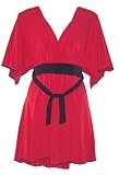 Kimono Top with Ties/Red with Black Ties