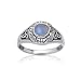 Zodiac Wheel Astrological Symbols Sterling Silver Celtic Knot and Rainbow Moonstone Ring Size 9(Sizes 4,5,6,7,8,9,10,11)