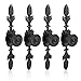 Fdit Pack of 4 Vintage Style Pull Handle Door Knob Back Plate for Home Furniture Drawer Cabinet Dresser Closet Wardrobe Cupboard with Screw(Black)