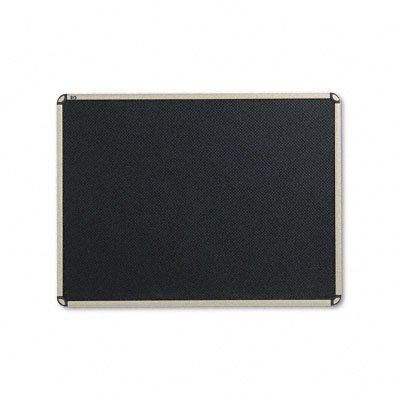 Quartet Prestige Euro Black Embossed Foam Bulletin Board, 4 x 3 Feet, Aluminum/Titanium Finish Frame B364T