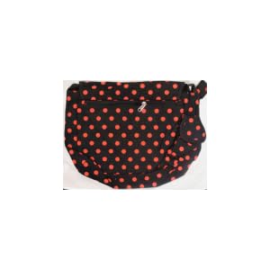 Outer Rebel Fashion Handbags- Messenger Bag, Black with Red Polka Dots