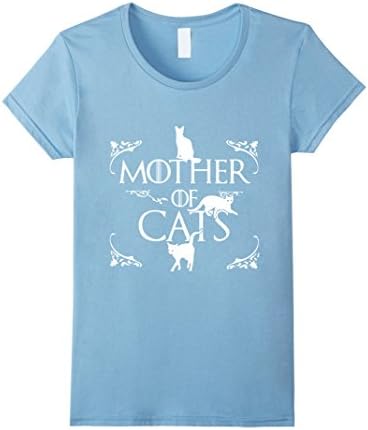 Women's Mother of Cats Shirt Large Baby Blue