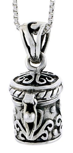 Sterling Silver Prayer Box with Floral Design