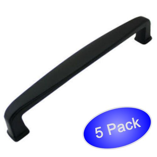 Cosmas 4392-128FB Flat Black Cabinet Hardware Handle Pull - 5