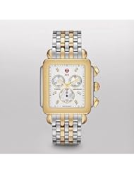 MICHELE Womens MWW06Z000014 Deco XL Analog Display Swiss Quartz Gold Watch