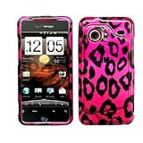 Hot Pink with Black Leopard Pattern Snap on Hard Skin Faceplate Cover Case for HTC Droid Incredible