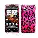 Electronics : Hot Pink with Black Leopard Pattern Snap on Hard Skin Faceplate Cover Case for HTC Droid Incredible