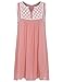 ROMWE Women's Cute Plain House Sleeveless Pleated Embroidered Dress