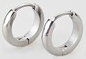 Pair of Silver Stainless Steel Hinged Small Hoop Earrings - Supplied in Gift Pouch