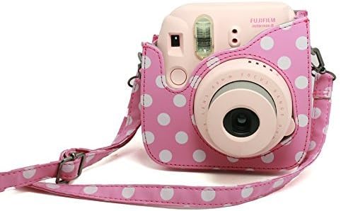 Erdee Camera Case Bag for FujiFilm Instax Mini 8 Instant Film with Strap- Vintage pink