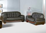 Modern Contemporary Black Leather Sofa Loveseat Living Room Set