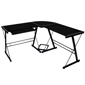 Walker Edison 3 Piece Home Office Computer Desk - Black